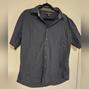 Beverly Hills Polo club short sleeve mens  XL button down shirt top navy blue